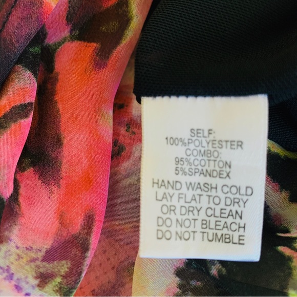 ALBERTO MAKALI MULTICOLOR ABSTRACT CHIFFON BLOUSE TOP - Picture 7 of 10